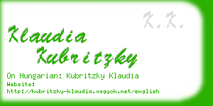 klaudia kubritzky business card